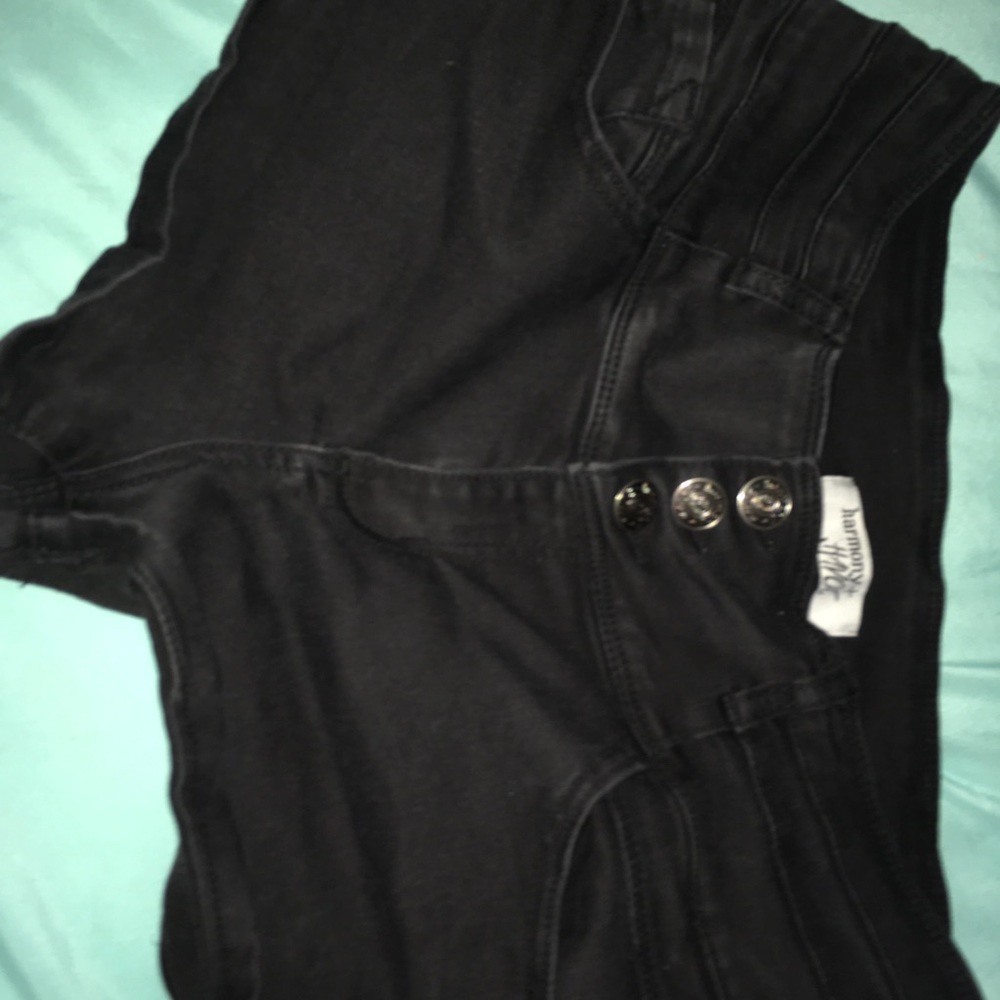 Black high rise shorts